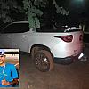 Talyson (detalhe) foi preson sendo o último membro da quadrilha, oVeículo furtado ao fundo